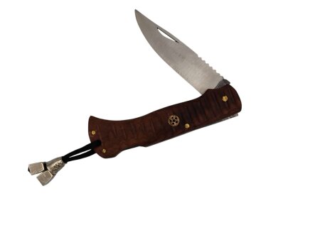 Ahşap El Yapımı Kilitli Paslanmaz Çakı - Padauk - 1