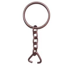 Anahtarlık Halkası Zincirli Bakır - 25mm'lik - 