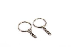 Anahtarlık Halkası Zincirli Nikel - 30mm'luk - 