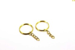 Anahtarlık Halkası Zincirli Sarı - 30mm'luk - 