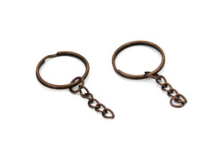 Antique Chain Keychain Ring - 30mm - 