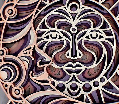 Sun And Moon 3D Mandala - 7 Katman - 3